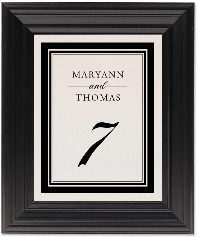 Framed Photograph of Garamond and Chopin Table Numbers