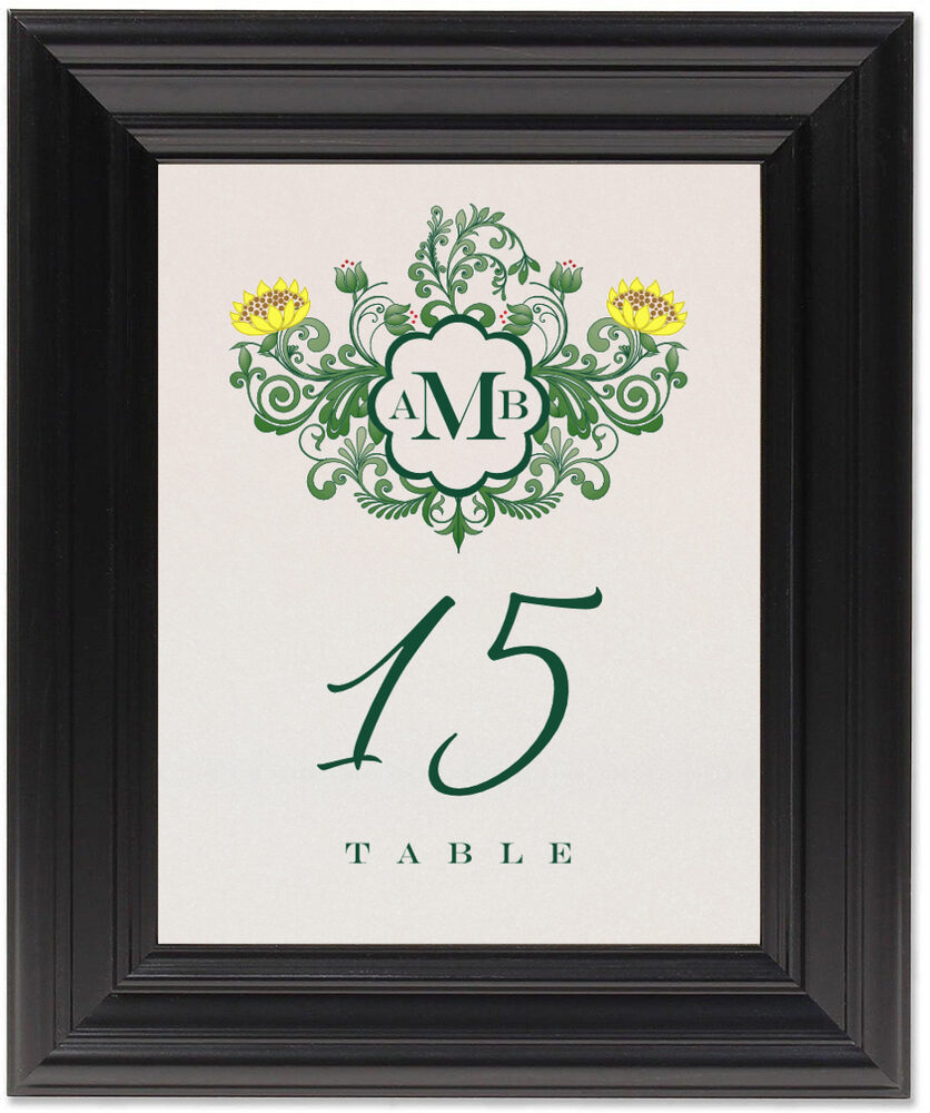 Framed Photograph of Lotus Seal Table Numbers