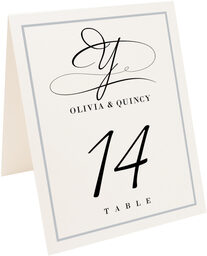 Photograph of Tented Miss Le Gatees Monogram 10 Table Numbers