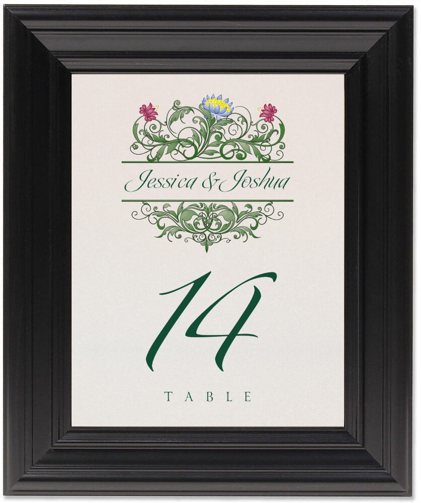 Framed Photograph of Moon Bloom Table Numbers