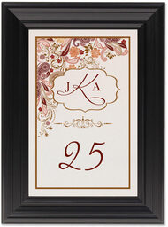 Framed Photograph of Paisley Garden Table Numbers
