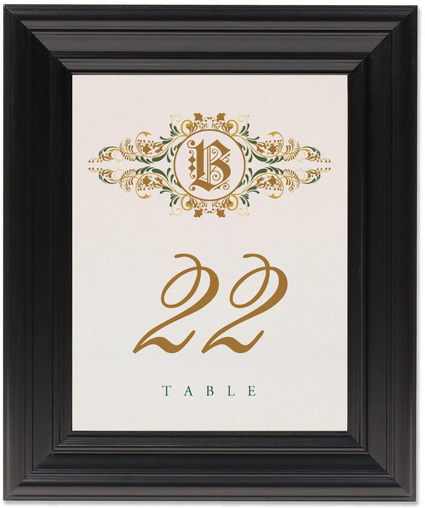 Framed Photograph of Paisley Power Circle Table Numbers