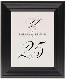 Framed Photograph of Poem Script Monogram Table Numbers