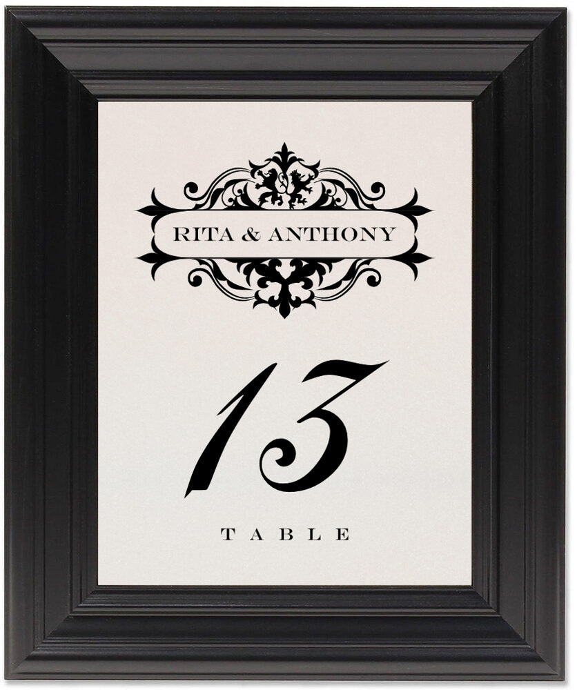 Framed Photograph of Royal Lion Table Numbers