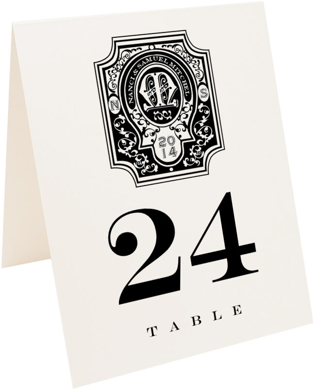 Photograph of Tented Russian Stamp Table Numbers