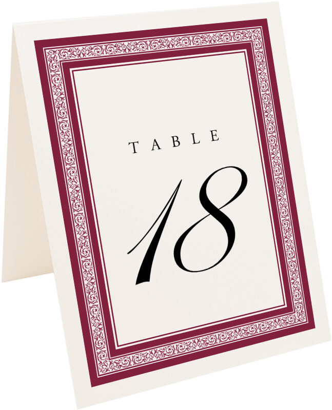 Photograph of Tented Simple Elegance Table Numbers