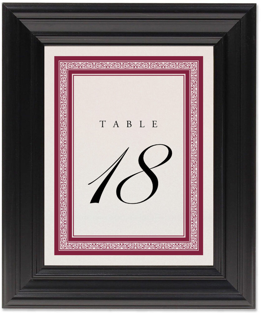 Framed Photograph of Simple Elegance Table Numbers