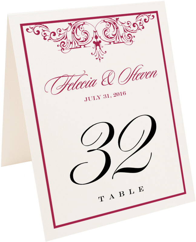 Photograph of Tented Song Table Numbers