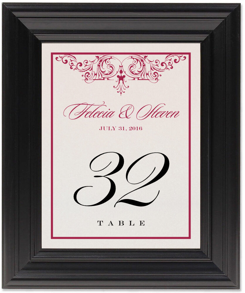 Framed Photograph of Song Table Numbers