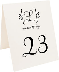 Photograph of Tented Feel Script Monogram Table Numbers