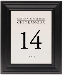 Framed Photograph of Garamond Monogram Table Numbers