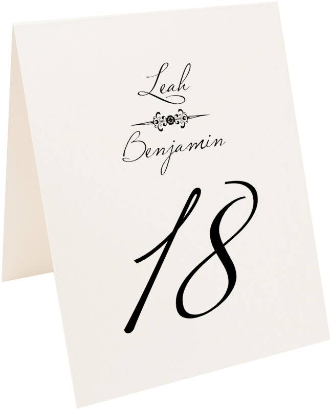 Photograph of Tented Miss LeGatees Correspondence Table Numbers