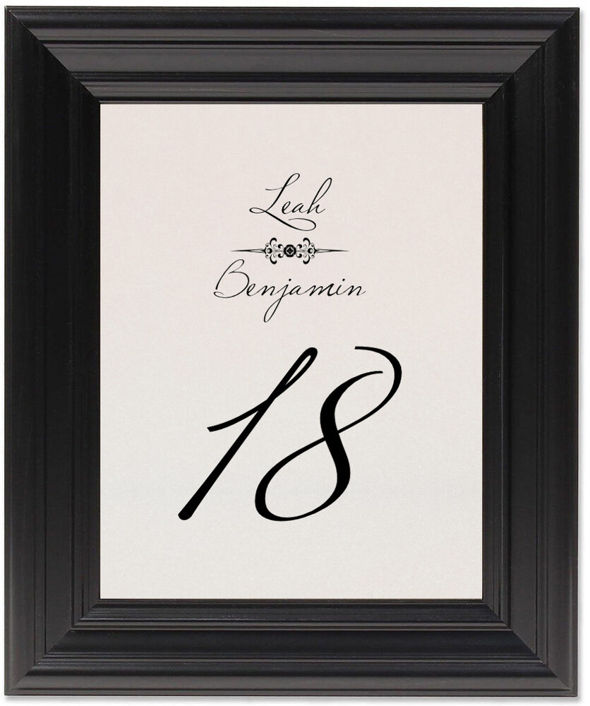 Framed Photograph of Miss LeGatees Correspondence Table Numbers
