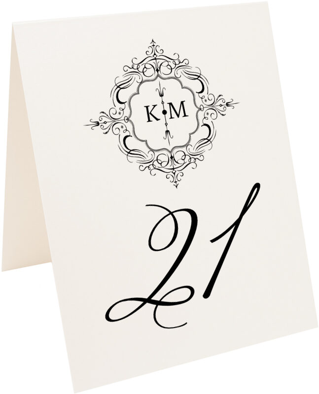 Photograph of Tented Monsieur Victorian Frame Table Numbers