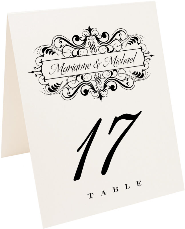 Photograph of Tented Zowie Table Numbers