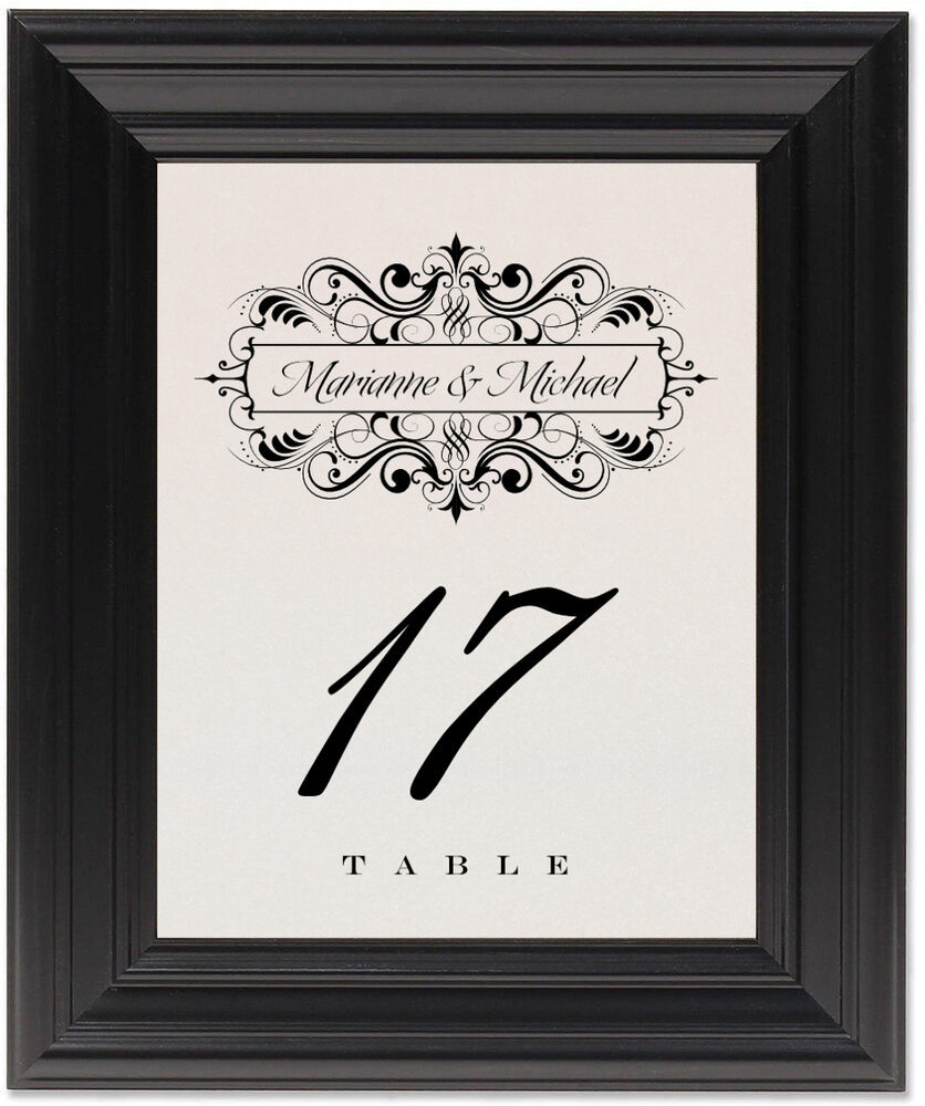 Framed Photograph of Zowie Table Numbers