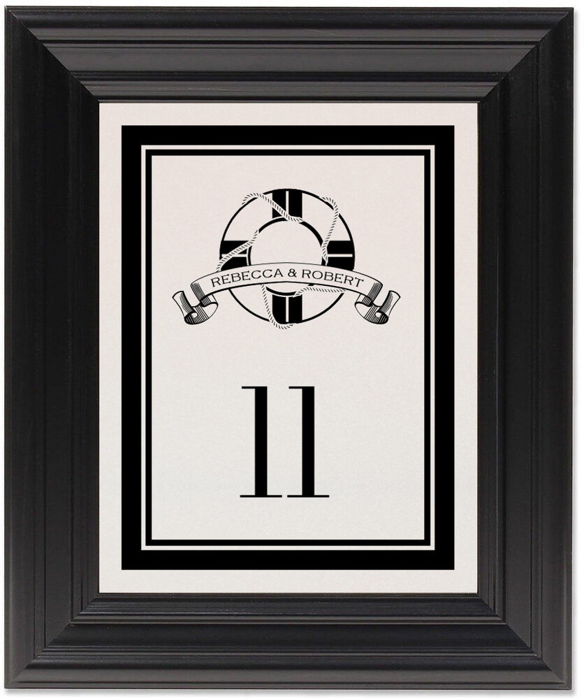 Framed Photograph of Life Raft Banner Table Numbers
