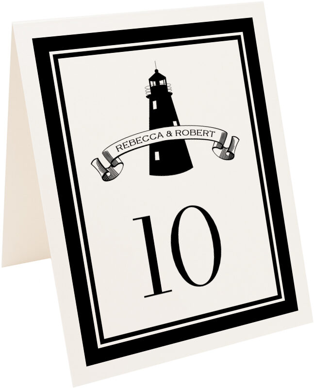 Photograph of Tented Lighthouse Table Numbers