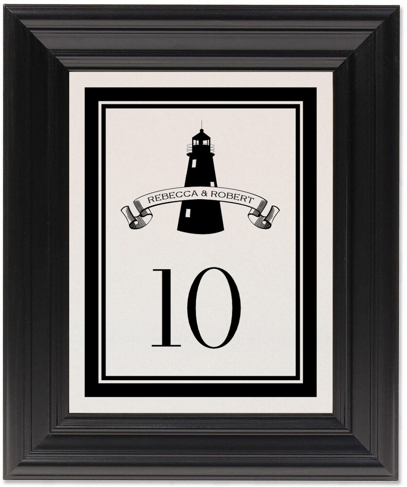 Framed Photograph of Lighthouse Table Numbers