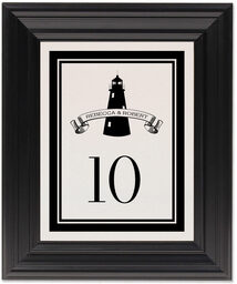 Framed Photograph of Lighthouse Table Numbers