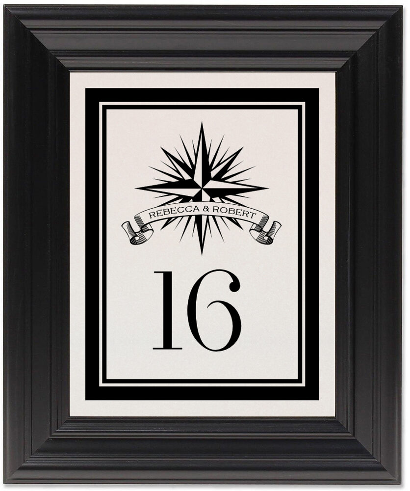 Framed Photograph of Star Compass Banner Table Numbers