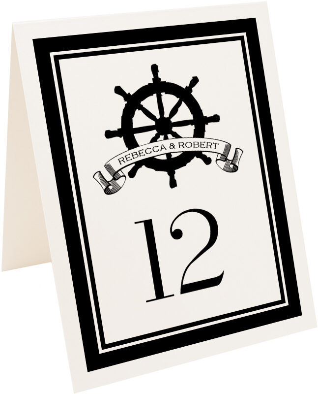 Photograph of Tented Steering Wheel Banner Table Numbers
