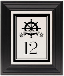 Framed Photograph of Steering Wheel Banner Table Numbers