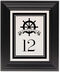 Framed Photograph of Steering Wheel Banner Table Numbers