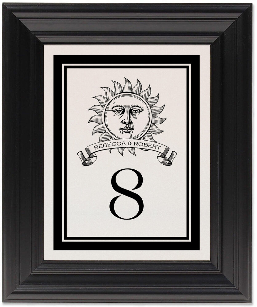 Framed Photograph of Sun Banner Table Numbers