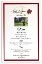 Photograph of Fall in Love Wedding Menus