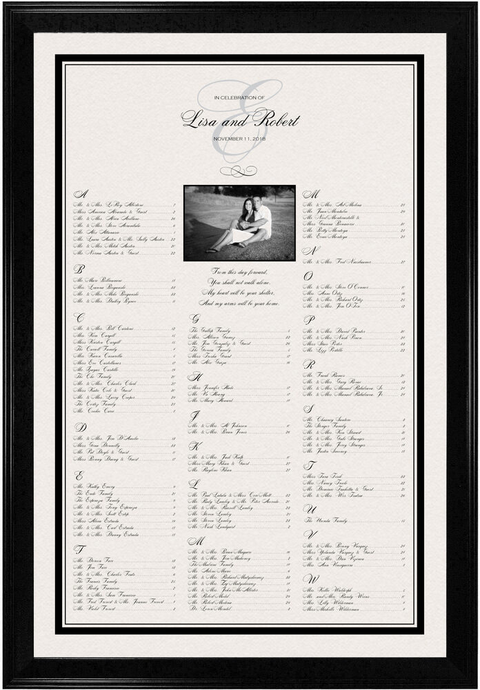 Photograph of Engagement Photo Seating Charts