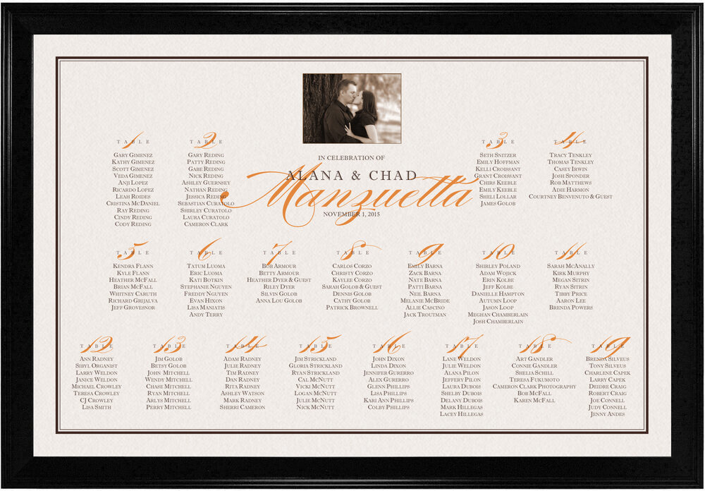 Photograph of Pretty Silhouette Photography Seating Charts