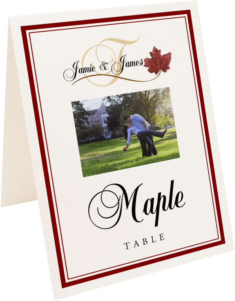 Photograph of Tented Fall in Love Table Names