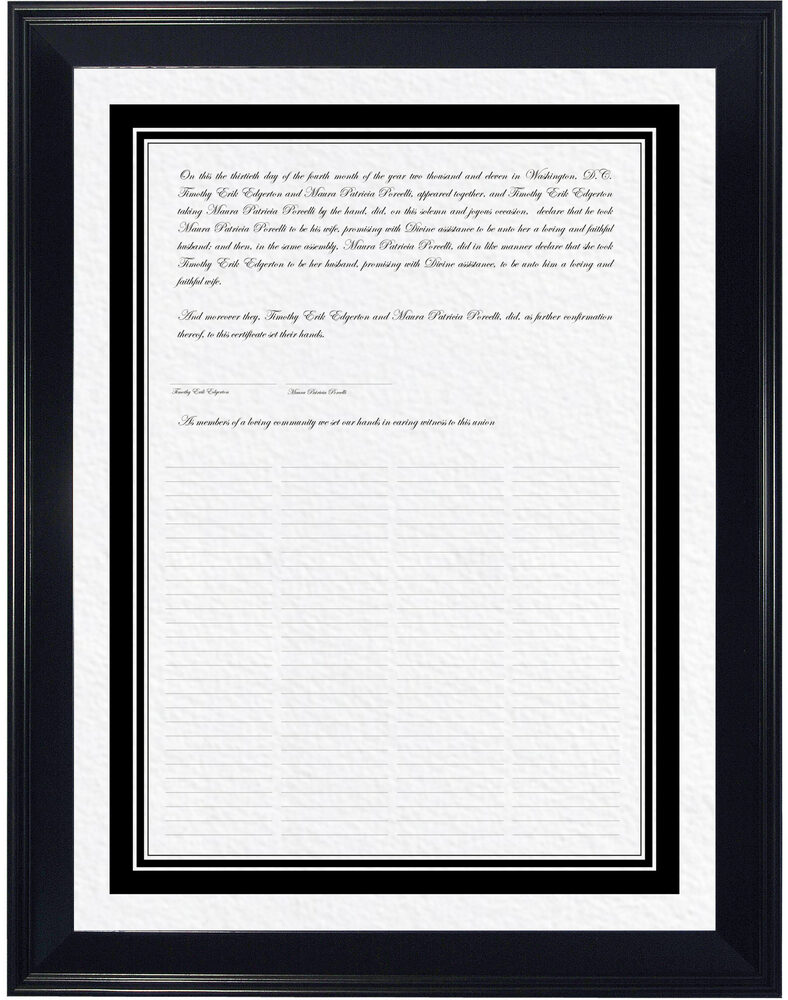 Photograph of Quaker Simple Justified Wedding Certificates