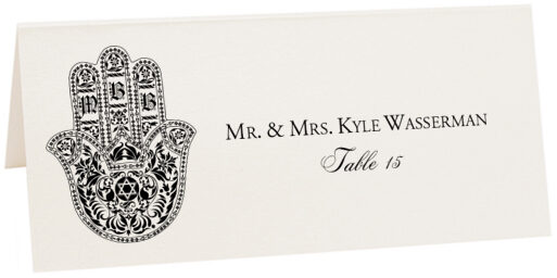 Photograph of Tented Hand of Miriam Place Cards