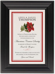 Framed Photograph of Poinsettia Donation Cards