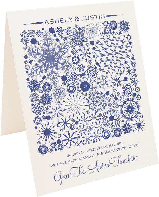 Photograph of Tented Snow Chrystal Donation Cards