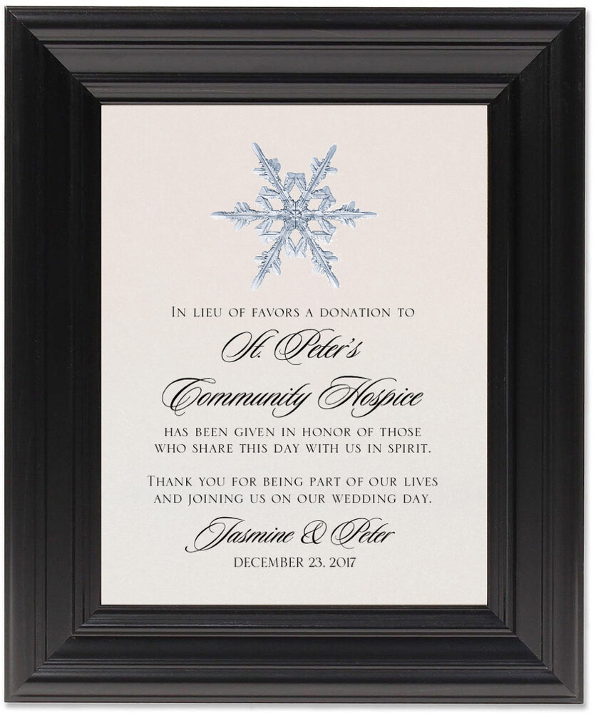 Framed Photograph of Snowflake 03 Donation Cards