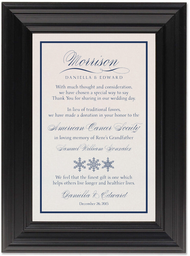 Framed Photograph of Snowflake Drawing Pattern Donation Cards