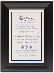 Framed Photograph of Snowflake Drawing Pattern Donation Cards