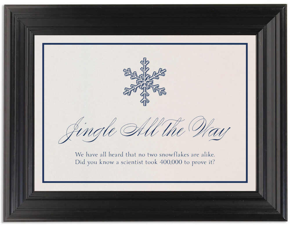Framed Photograph of Snowflake Drawings Assortment Memorabilia Cards