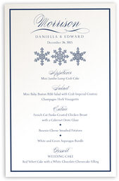 Photograph of Snowflake Drawing Pattern Wedding Menus