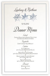 Photograph of Snowflake Pattern Wedding Menus