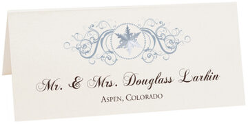 winter wedding name card holders