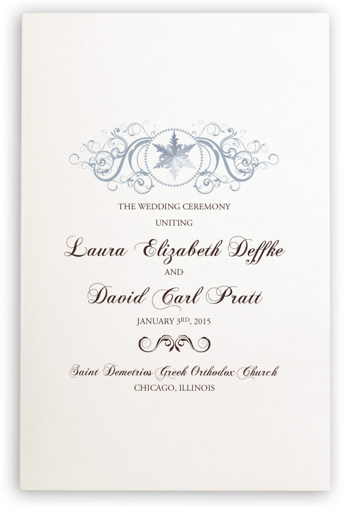 Photograph of Curly Sue Snowflake Wedding Programs
