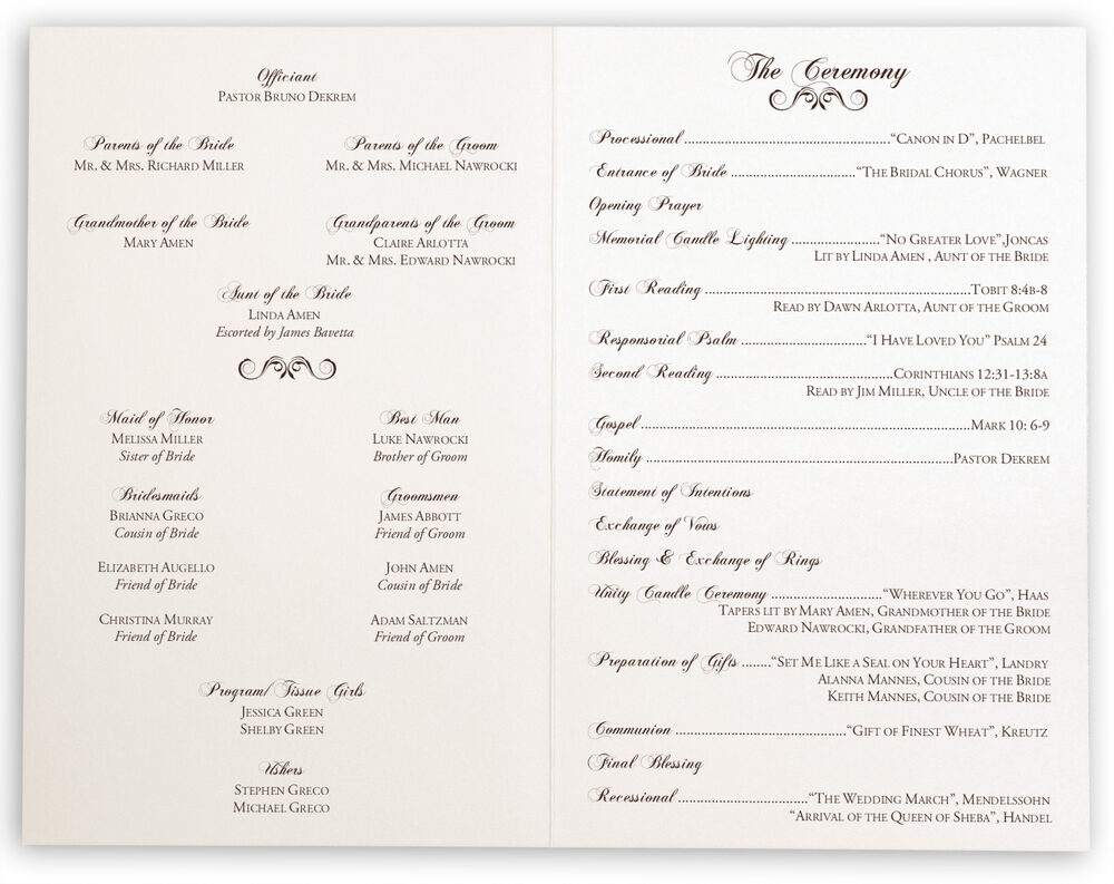 Photograph of Curly Sue Snowflake Wedding Programs