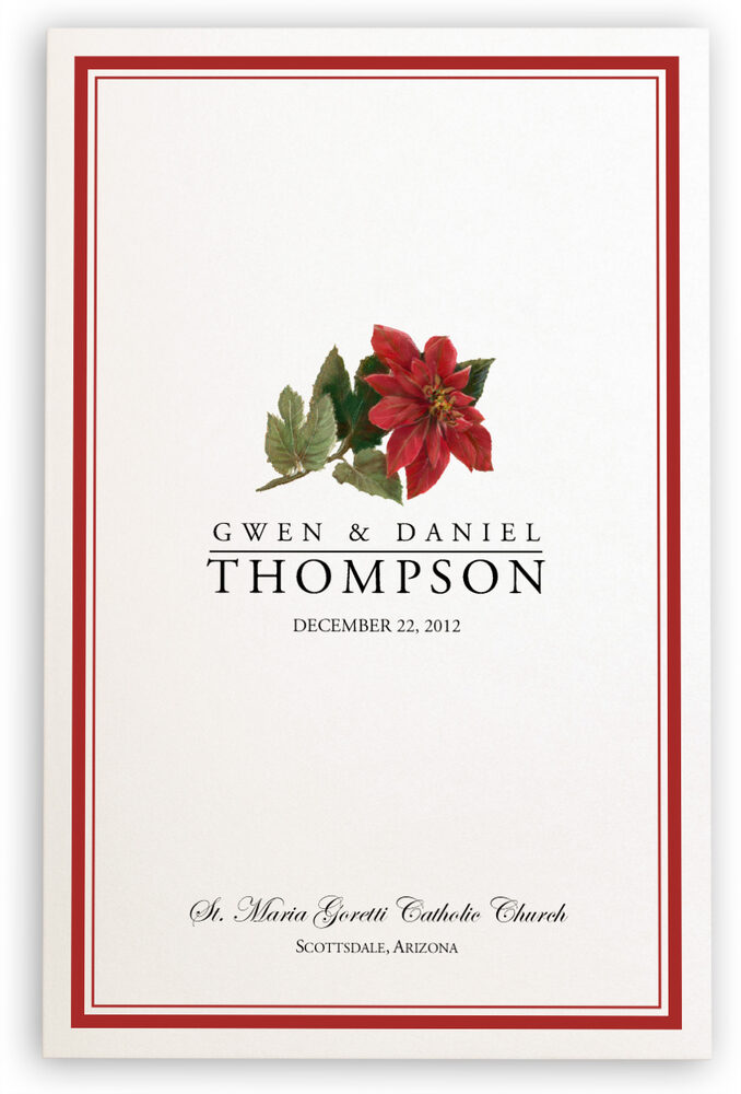 Photograph of Poinsettia Wedding Programs