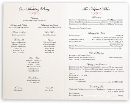 Poinsettia Christmas Winter And Holida Wedding Programs And