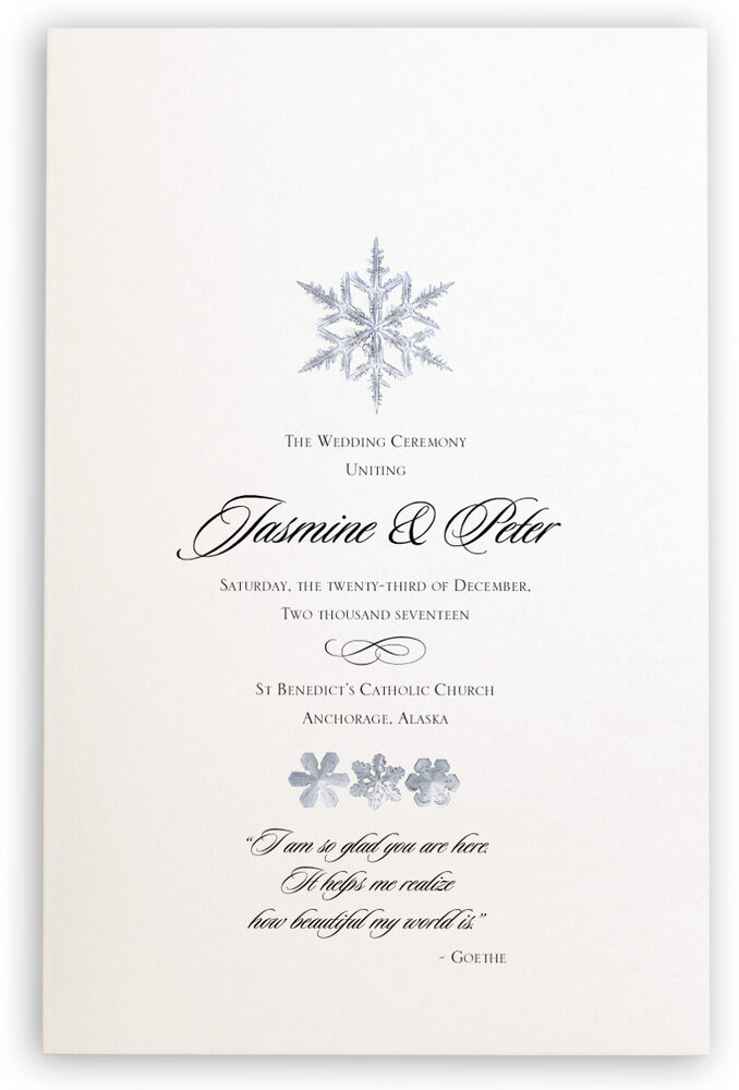 Photograph of Snowflake 03 Wedding Programs