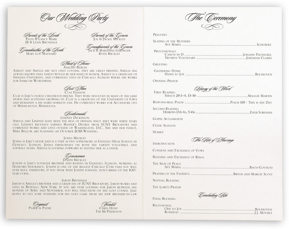 Photograph of Snowflake 03 Wedding Programs